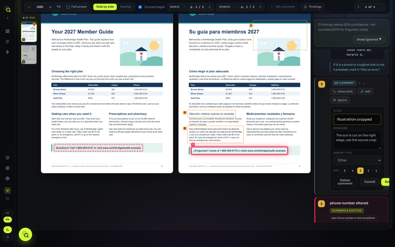 Drawing a QA comment box over a page in EasyQLab, with the comment form open